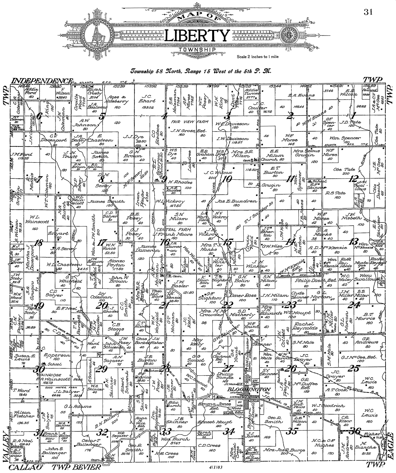 Liberty Township Plat Map 1138