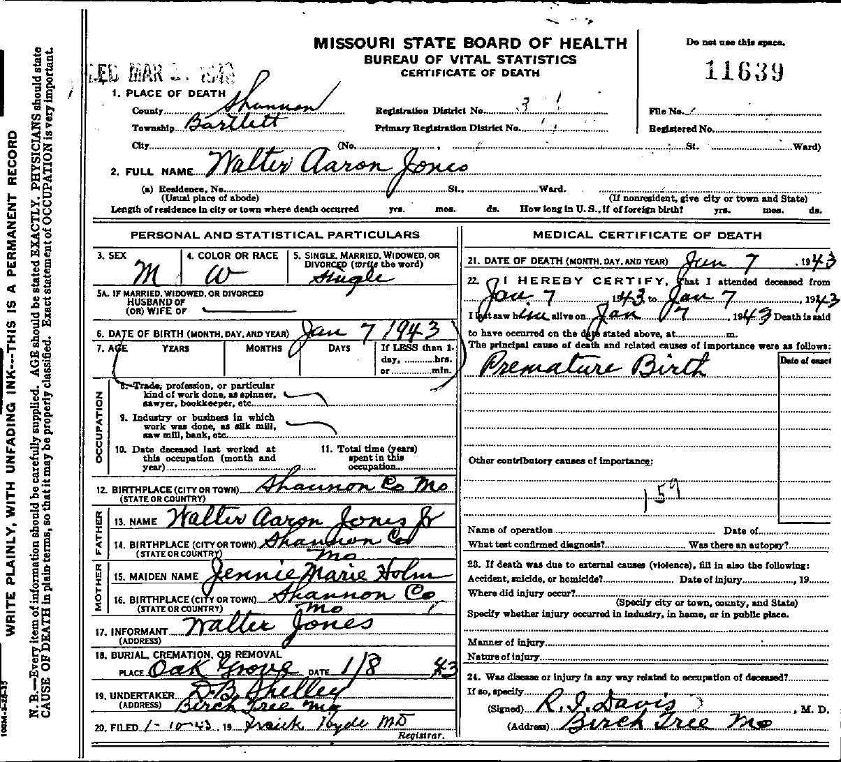 Index of /shannon/Death Certificates/1943 Death Certificates