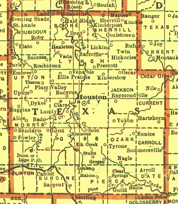 Texas County Missouri Township Map